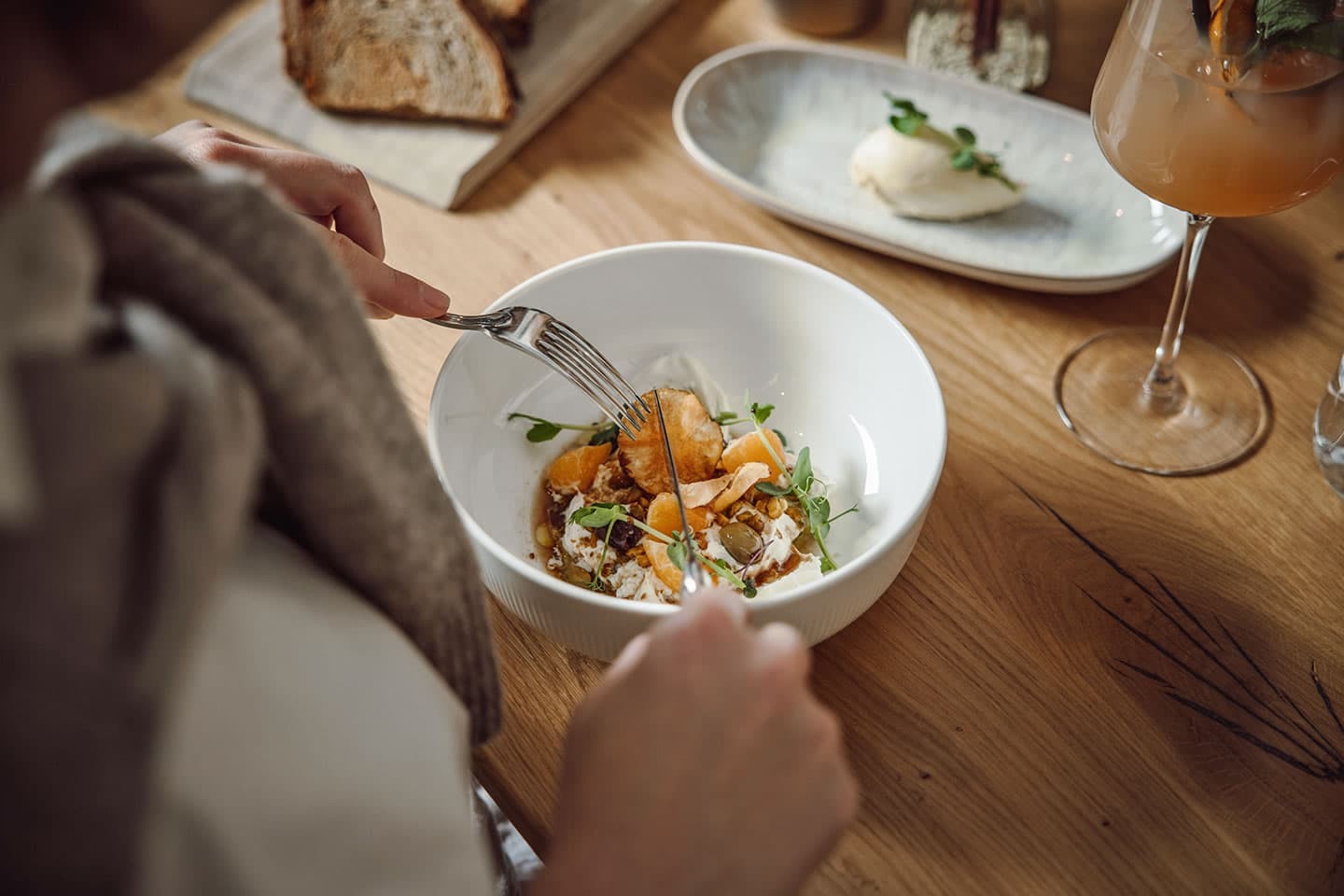 Abendessen im Restaurant seven's kitchen in Flachau